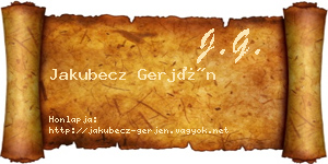 Jakubecz Gerjén névjegykártya